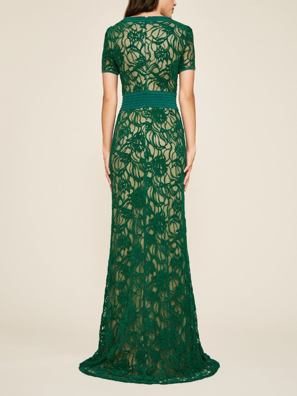 NWT Tadashi Shoji Cloelia Lace Gown Dress Green Size 16Q BFZ18238LQ - Picture 2 of 2